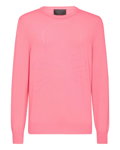Cashmere Pullover Round Neck LS Skull and Plein
