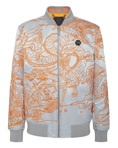 Satin Bomber Skeleton tattoo