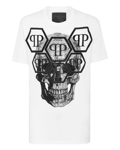 T-shirt Round Neck SS Skull with Crystals