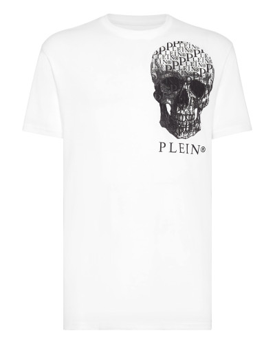 T-shirt Round Neck SS Skull and Plein with Crystals