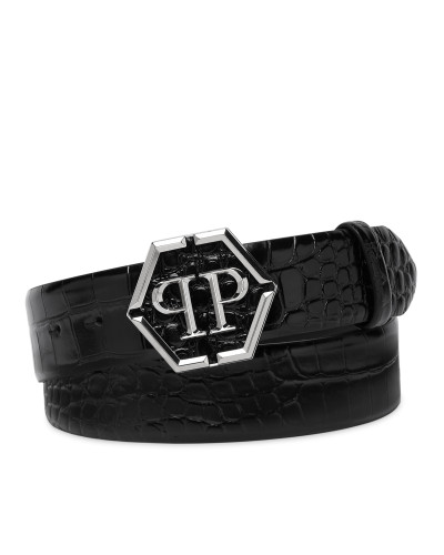 Leather Belt Hexagon