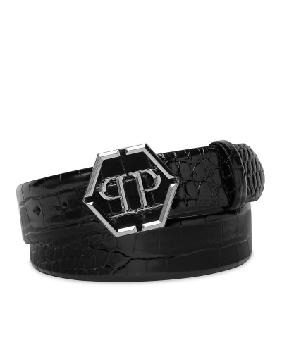 Leather Belt Hexagon