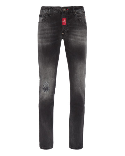 Denim Trousers Super Straight Cut Premium Hexagon