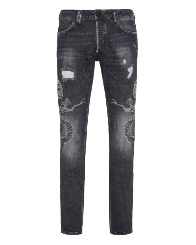 Denim Trousers Super Straight Cut Snake