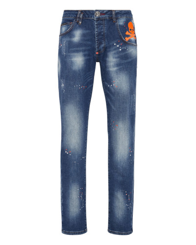 Denim Trousers Super Straight Cut Skull&Bones