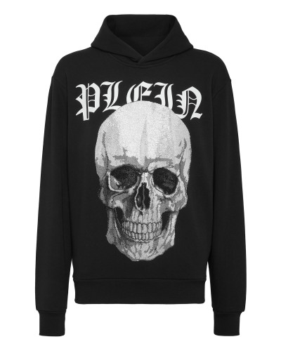 Hoodie Sweatshirt with Crystals Skull