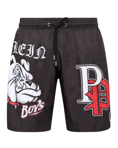 Jogging Shorts with Bulldog Print