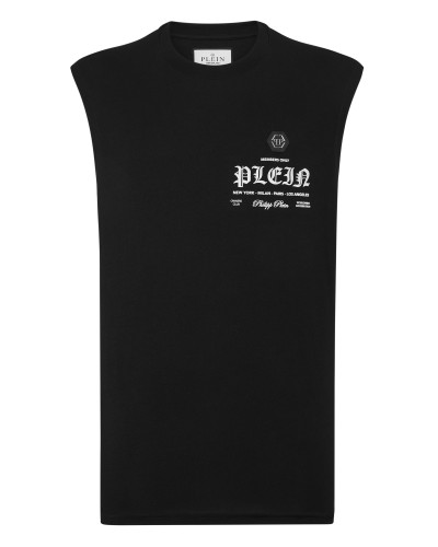Sleeveless T-shirt Round Neck