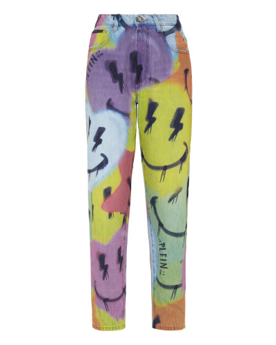 Denim Trousers Mom Fit Smile