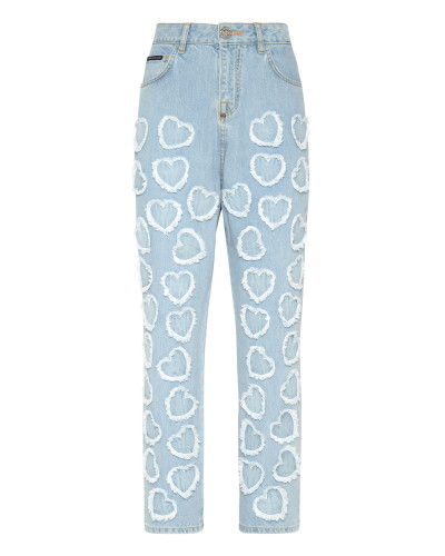 Denim Trousers Loose Fit Heart