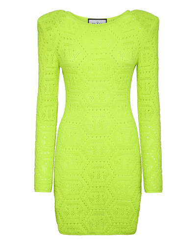Fluo Knit Mini Dress Monogram
