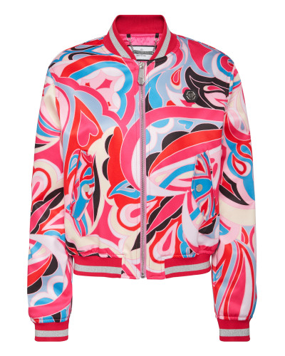 Satin Bomber Colorful Circus