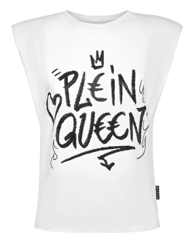 Sleeveless T-Shirt Sexy Pure with Crystals