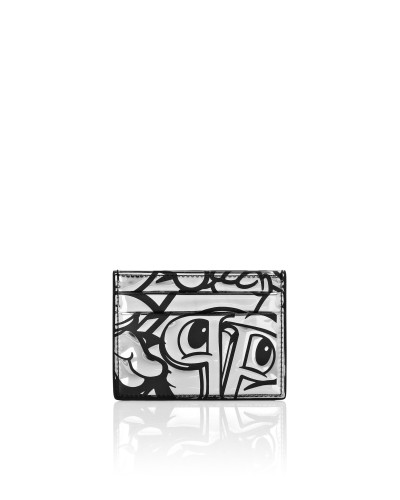 Mirror Leather Credit Cards Holder Smile