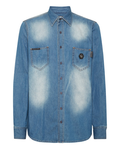 Denim Shirt Long-Sleeve Skull&Bones