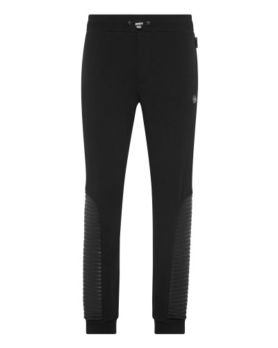 Jogging Trousers With Leather Inserts