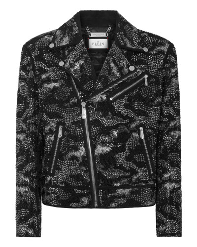 Strass Leather Biker Jacket Camouflage Strass Leather Biker Jacket Camouflage