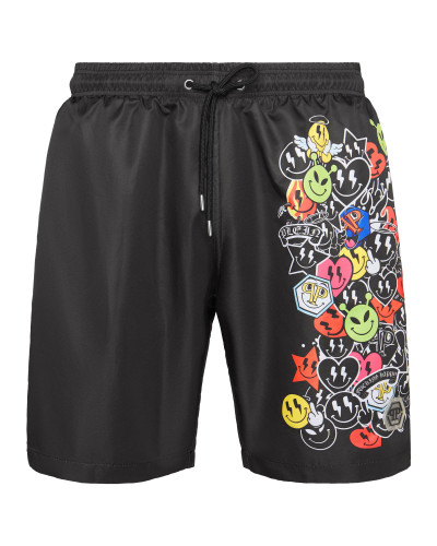 Jogging Printed Shorts with Plein Smile