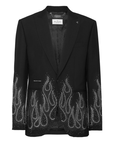 Gabardine Blazer LS Strass Flame