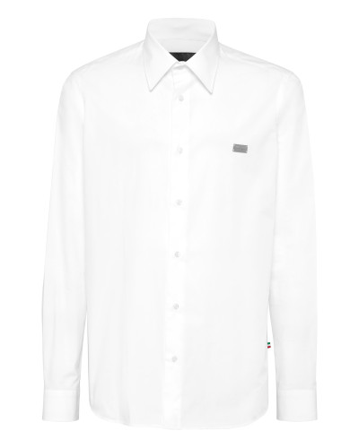 Shirt Sugar Daddy Cut LS Strass Skull&Bones