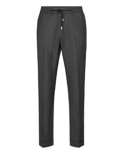 Wool Pinstripe Jogging Trousers