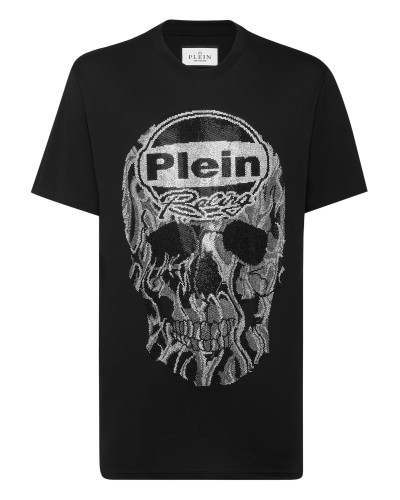 Jersey T-shirt Round Neck SS Strass Skull