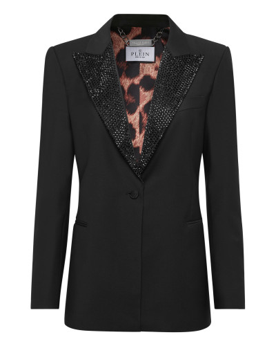 Wool Boxy Blazer Skull strass