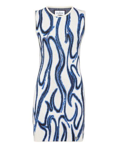 Minidress Jacquard Strass Flames