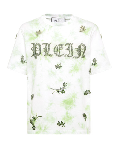 Tie-Dye T-Shirt Man Fit Round Neck SS Flowers