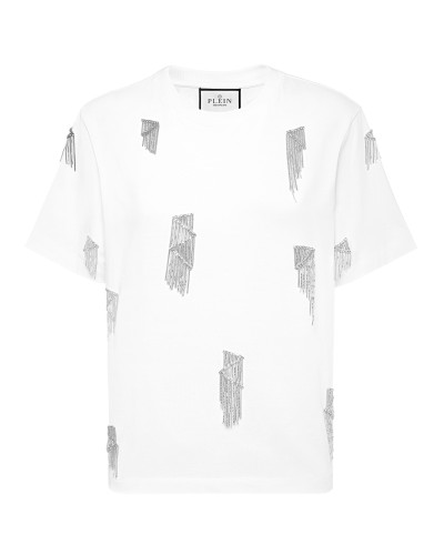 Jersey T-Shirt Man Fit Round Neck SS Fringe