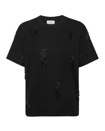 Jersey T-Shirt Man Fit Round Neck SS Fringe