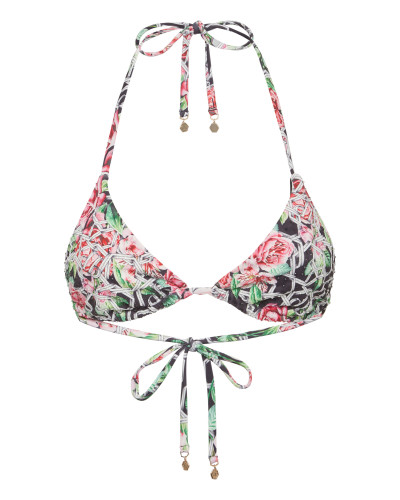 Swimwear Top Triangle Bra Chain Flower