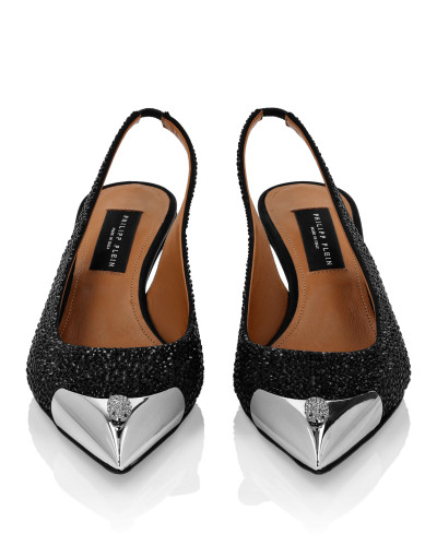 Satin Slingback Mix Strass