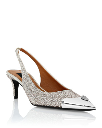 Satin Slingback Mix Strass