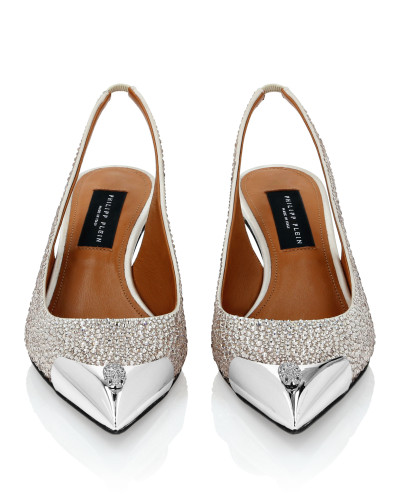 Satin Slingback Mix Strass