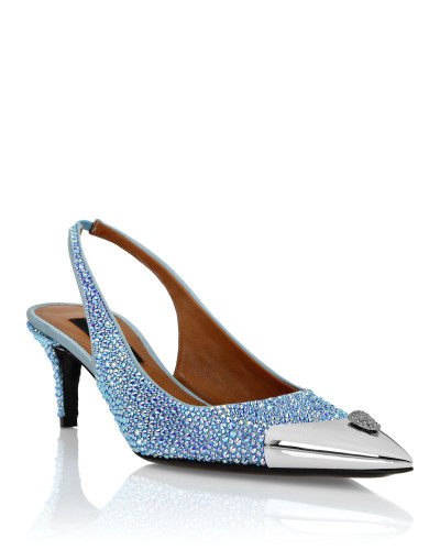 Satin Slingback Mix Strass