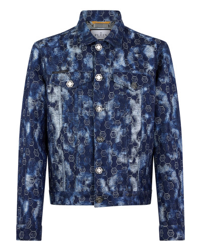 Denim Trucker Jacket Jacquard Monogram