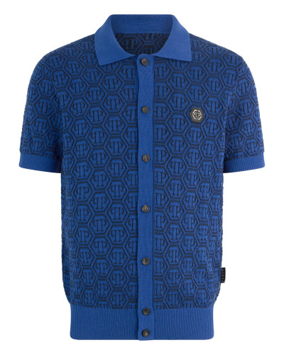 Buttoned-Up Polo Shirt Jacquard Monogram