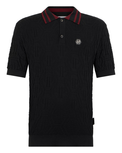 Knitted Polo T-Shirt Jacquard Monogram