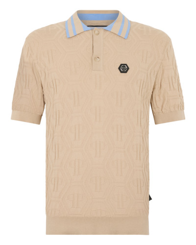 Knitted Polo T-Shirt Jacquard Monogram