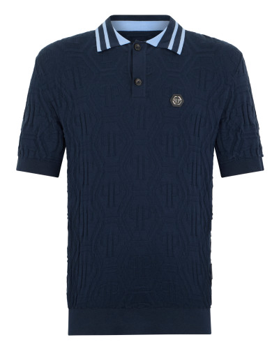 Knitted Polo T-Shirt Jacquard Monogram