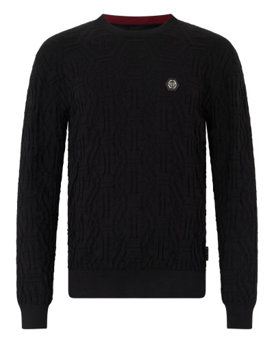 Jacquard Round Neck Pullover Monogram
