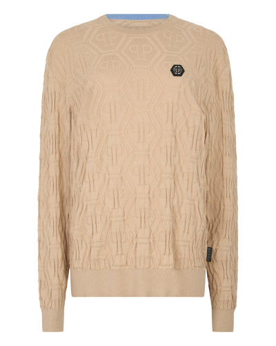 Jacquard Round Neck Pullover Monogram