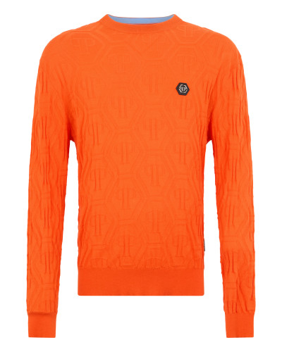 Jacquard Round Neck Pullover Monogram