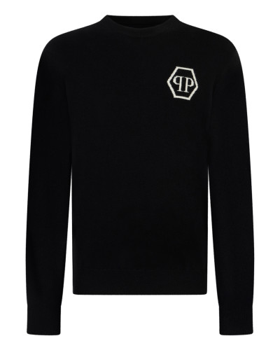 Cashmere Roundneck Pullover Jacquard Hexagon