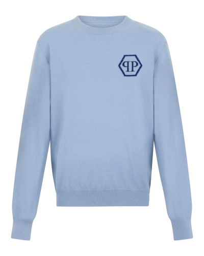 Cashmere Roundneck Pullover Jacquard Hexagon