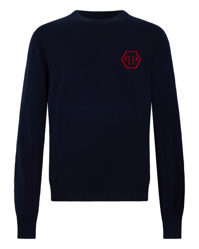 Cashmere Roundneck Pullover Jacquard Hexagon