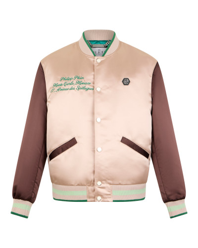 Shiny Satin College Bomber Signature Monte Carlo