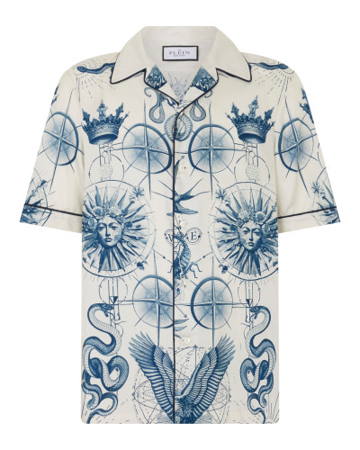 Silk Bowling Shirt All-Over Tattoo