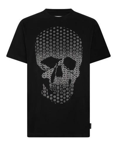 Round Neck T-Shirt Skull Strass Skull Strass